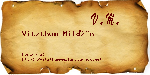 Vitzthum Milán névjegykártya